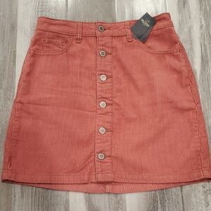 Hollister size 5 w 27 Mauve Button-Front Corduroy Skirt